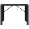 Stylish Black Bar Table with Glass Top - 145x80x110 cm