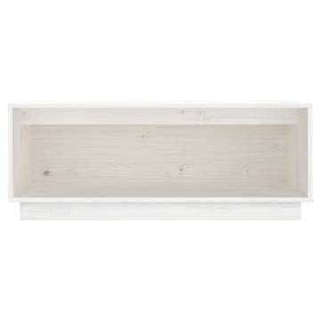 Elegant White TV Cabinet - Solid Pine Wood | Hipo Market