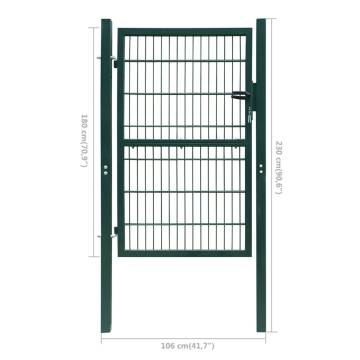 2D Fence Gate (Single) Green - Durable & Secure Entryway