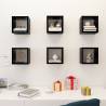 Wall Cube Shelves Set - High Gloss Black - 6 pcs | Hipo Market