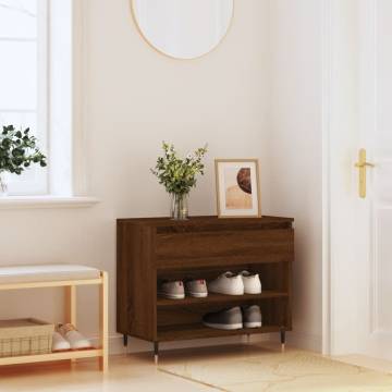 Elegant Brown Oak Shoe Cabinet - 70x36x60 cm | HipoMarket