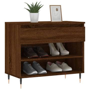 Elegant Brown Oak Shoe Cabinet - 70x36x60 cm | HipoMarket