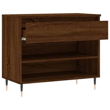 Elegant Brown Oak Shoe Cabinet - 70x36x60 cm | HipoMarket