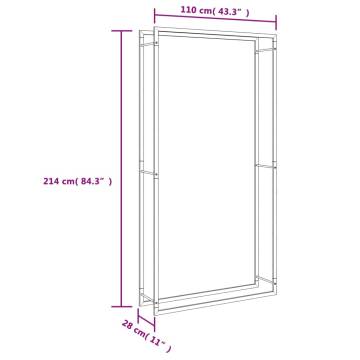 Stainless Steel Firewood Rack 110x28x214 cm | HiPoMarket