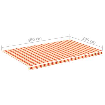 Replacement Fabric Awning Yellow & Orange 5x3 m | Hipomarket