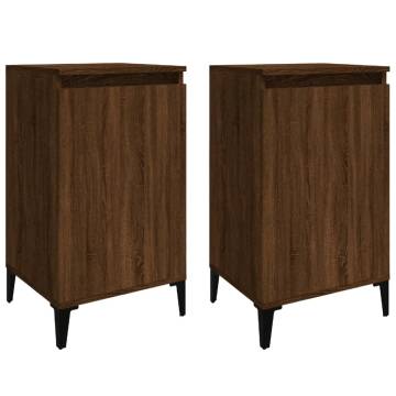 Stylish Brown Oak Bedside Cabinets - 2 pcs | HipoMarket