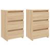 Chic Sonoma Oak Bed Cabinets - Set of 2 | HipoMarket