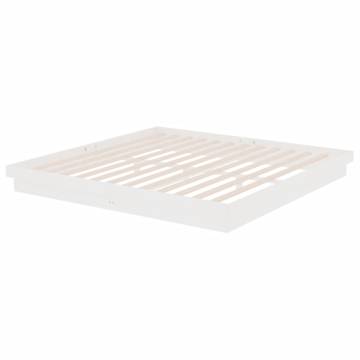 White Solid Wood Pine Bed Frame 200x200 cm | Hipomarket