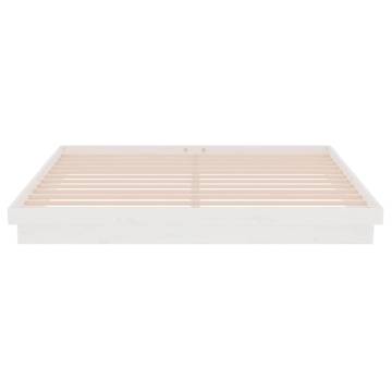 White Solid Wood Pine Bed Frame 200x200 cm | Hipomarket