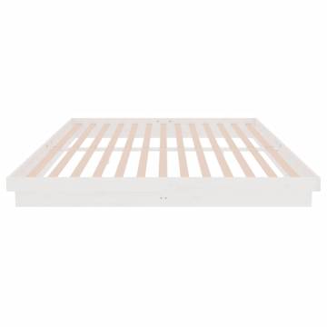 White Solid Wood Pine Bed Frame 200x200 cm | Hipomarket