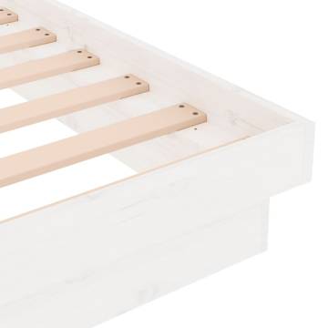 White Solid Wood Pine Bed Frame 200x200 cm | Hipomarket