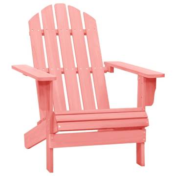 Garden Adirondack Chair - Solid Fir Wood Pink - Hipomarket