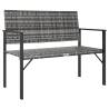 2-Seater Grey Poly Rattan Garden Bench - Durable & Stylish