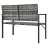 2-Seater Grey Poly Rattan Garden Bench - Durable & Stylish