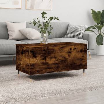 Elegant Smoked Oak Coffee Table | Lift-Top Design