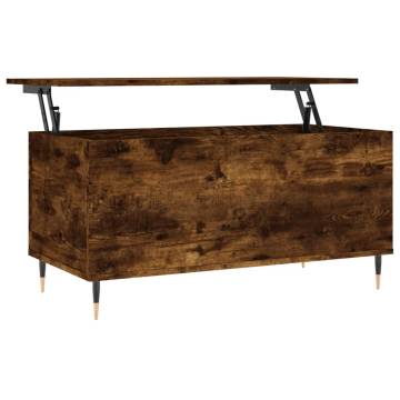 Elegant Smoked Oak Coffee Table | Lift-Top Design