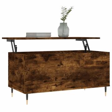 Elegant Smoked Oak Coffee Table | Lift-Top Design