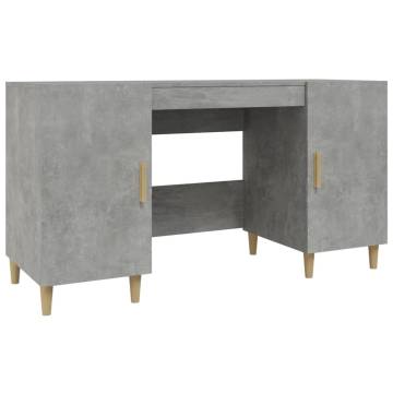 Stylish Concrete Grey Desk - 140x50x75 cm Engineered Wood