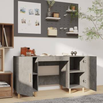 Stylish Concrete Grey Desk - 140x50x75 cm Engineered Wood