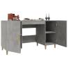 Stylish Concrete Grey Desk - 140x50x75 cm Engineered Wood