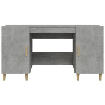 Stylish Concrete Grey Desk - 140x50x75 cm Engineered Wood