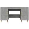 Stylish Concrete Grey Desk - 140x50x75 cm Engineered Wood