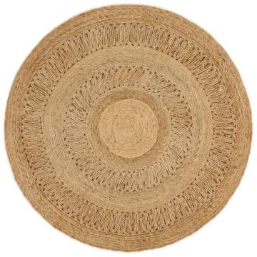 Hand-braided Jute Area Rug 120 cm Round - Natural Decor