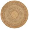 Area Rug Hand-braided Jute 120 cm Round Diameter 120 cm 