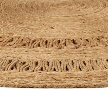 Hand-braided Jute Area Rug 120 cm Round - Natural Decor