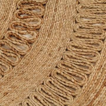 Hand-braided Jute Area Rug 120 cm Round - Natural Decor