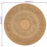 Hand-braided Jute Area Rug 120 cm Round - Natural Decor