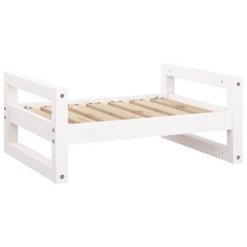 Stylish White Dog Bed | Solid Pine Wood | 65.5x50.5 cm