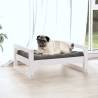 Stylish White Dog Bed | Solid Pine Wood | 65.5x50.5 cm