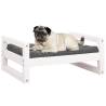 Stylish White Dog Bed | Solid Pine Wood | 65.5x50.5 cm