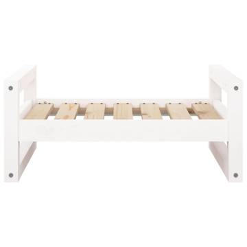 Stylish White Dog Bed | Solid Pine Wood | 65.5x50.5 cm