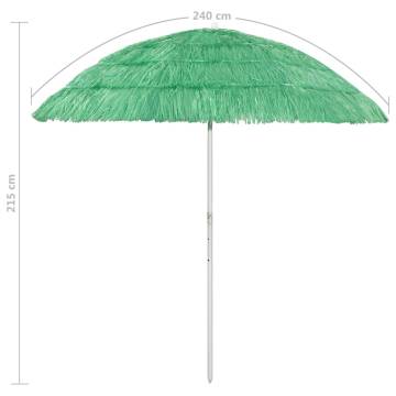 Hawaii Beach Umbrella Green 240 cm - UV Protective & Adjustable