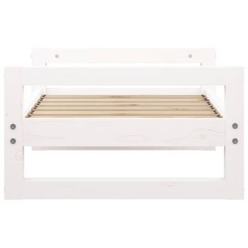 Stylish White Dog Bed | Solid Pine Wood | 65.5x50.5 cm