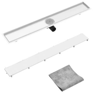 Stylish 2-in-1 Shower Drain 93x14 cm Stainless Steel