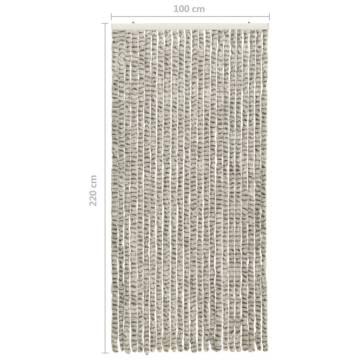 Insect Curtain Light & Dark Grey 100x220 cm | Chenille Design