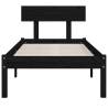 Black Solid Wood Pine Bed Frame 90x200 cm - Stylish & Sturdy