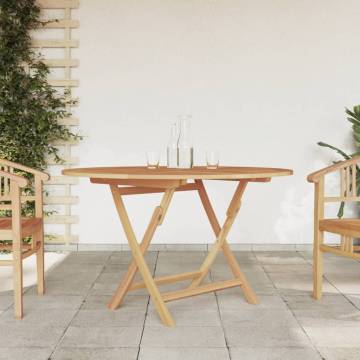 Folding Garden Table Ø 110x75 cm - Solid Teak Wood