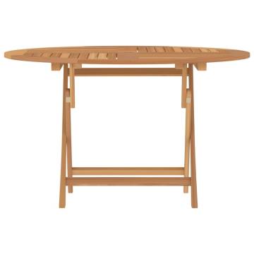 Folding Garden Table Ø 110x75 cm - Solid Teak Wood