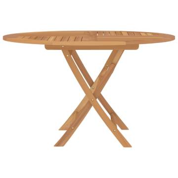 Folding Garden Table Ø 110x75 cm - Solid Teak Wood