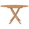 Folding Garden Table Ø 110x75 cm - Solid Teak Wood