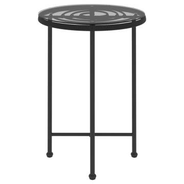 Dining Table Black Ø55 cm - Stylish Glass & Steel Design