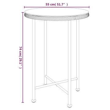 Dining Table Black Ø55 cm - Stylish Glass & Steel Design