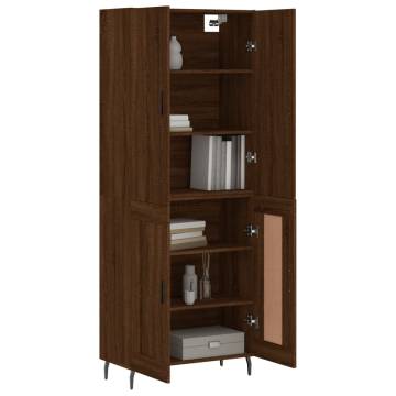 Stylish Highboard Brown Oak - Engineered Wood | HipoMarket