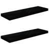 Floating Wall Shelves - High Gloss Black (2 pcs) | HipoMarket