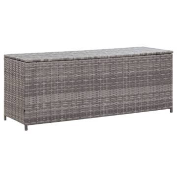 Garden Storage Box Grey - Versatile Poly Rattan Bench 150x50x60 cm