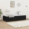 Day Bed Black 75x190 cm Small Single Solid Wood Pine Colour black Size 75 x 190 cm 